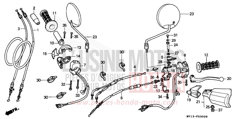 HEBELGRIFF/SCHALTER/ KABEL von Africa Twin 750 SCHWARZ (NH1A) von 1990